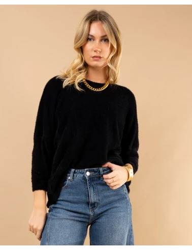 Pull col rond angora