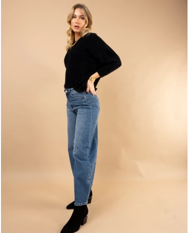 Pull col rond angora