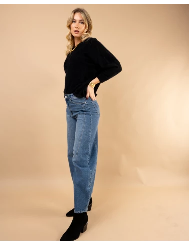 Pull col rond angora