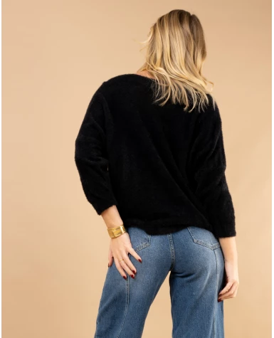 Pull col rond angora
