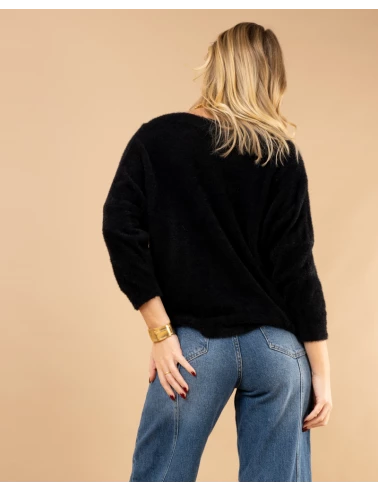Pull col rond angora