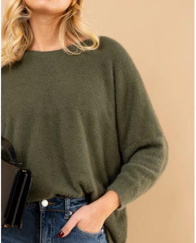 Pull col rond angora