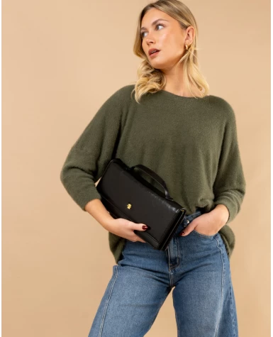 Pull col rond angora