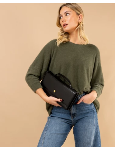 Pull col rond angora