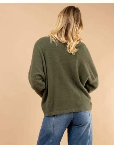 Pull col rond angora