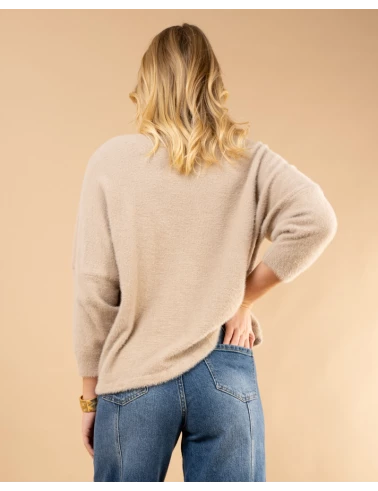Pull col rond angora