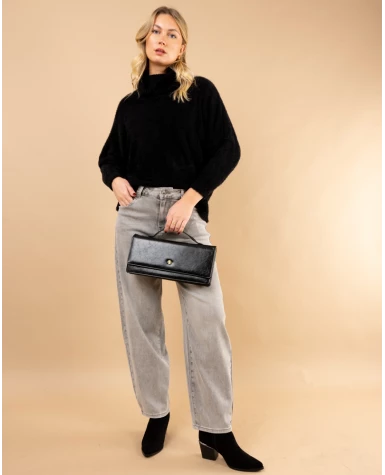 Pull col roulé angora