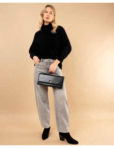 Pull col roulé angora