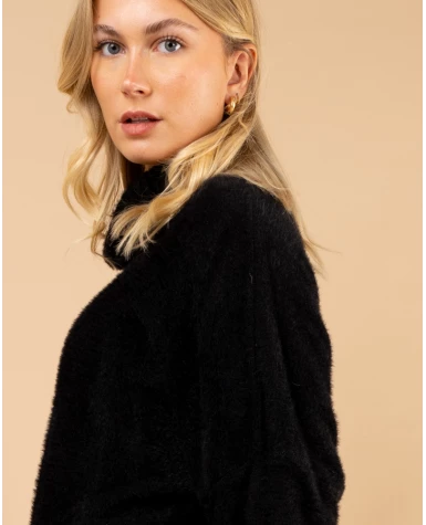 Pull col roulé angora