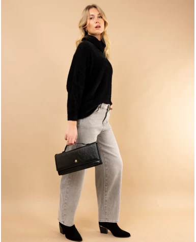 Pull col roulé angora