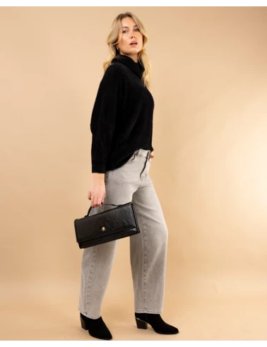 Pull col roulé angora