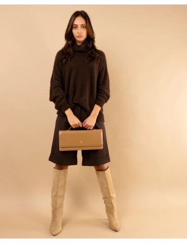 Pull col roulé angora