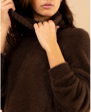 Pull col roulé angora