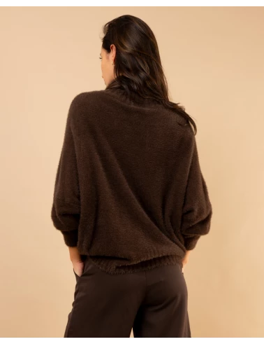 Pull col roulé angora