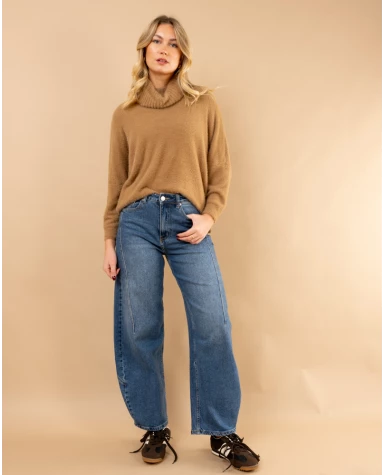 Pull col roulé angora