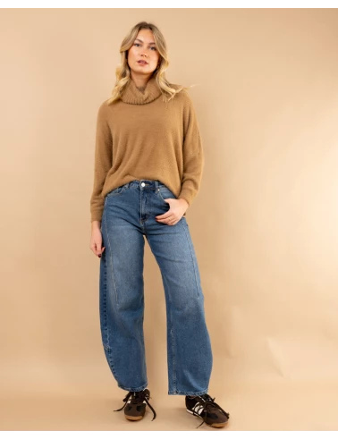 Pull col roulé angora
