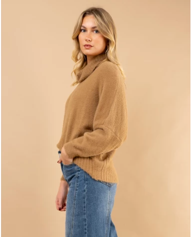 Pull col roulé angora