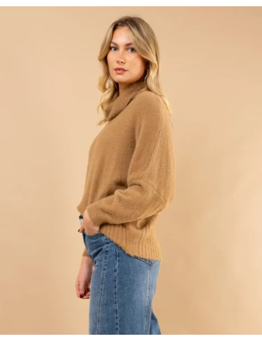 Pull col roulé angora