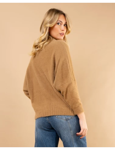 Pull col roulé angora