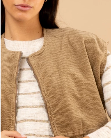 Veste sans manches côtelé