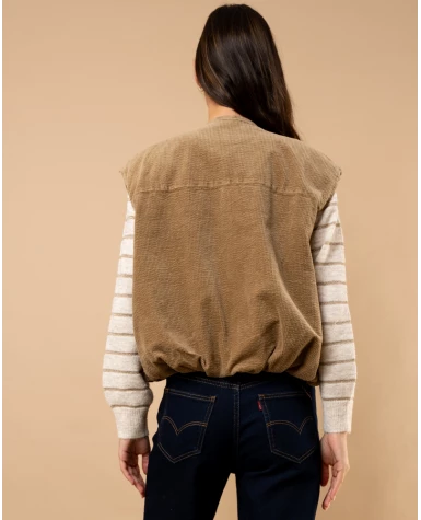 Veste sans manches côtelé