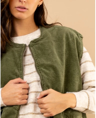 Veste sans manches côtelé