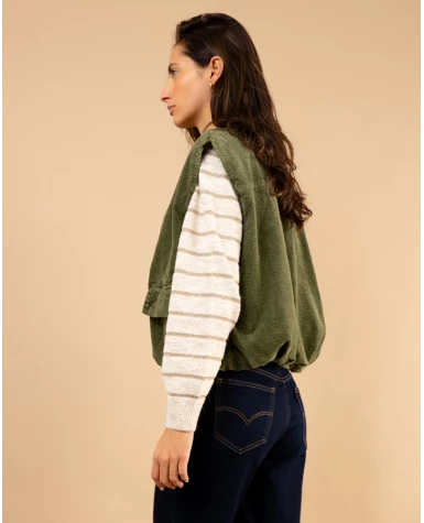 Veste sans manches côtelé