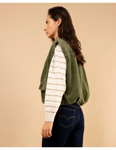 Veste sans manches côtelé