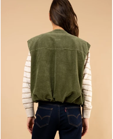 Veste sans manches côtelé