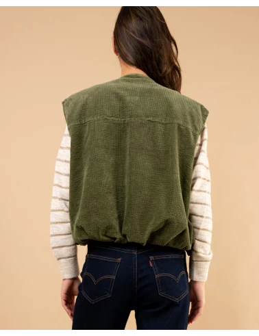 Veste sans manches côtelé