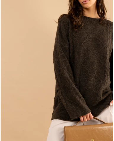 Pull tresse laine
