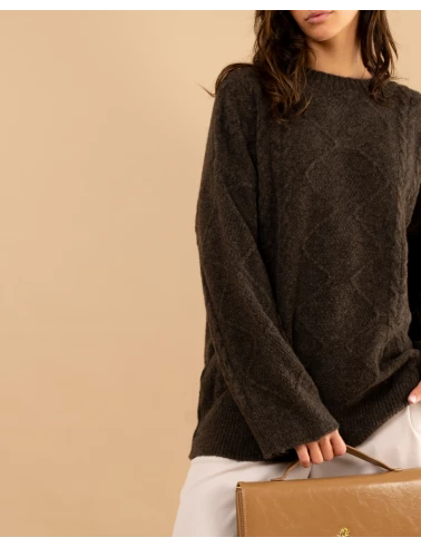Pull tresse laine