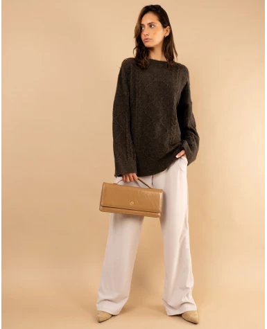 Pull tresse laine