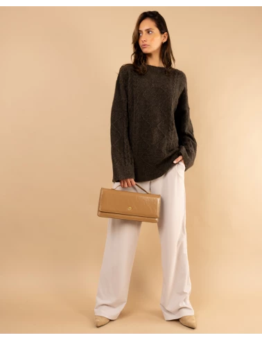 Pull tresse laine