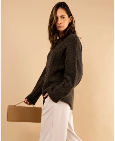 Pull tresse laine