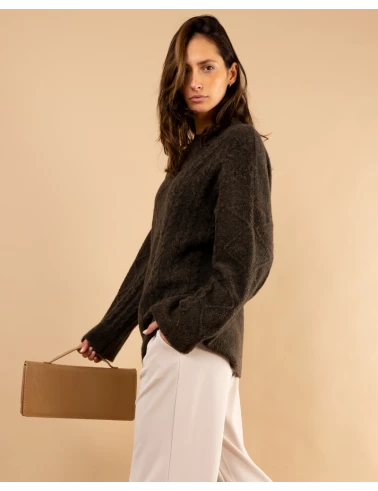 Pull tresse laine