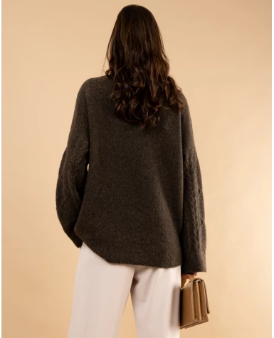 Pull tresse laine