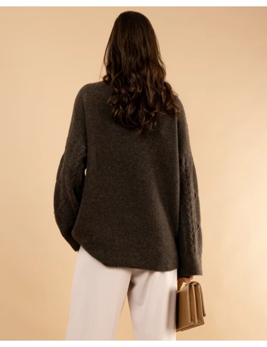 Pull tresse laine