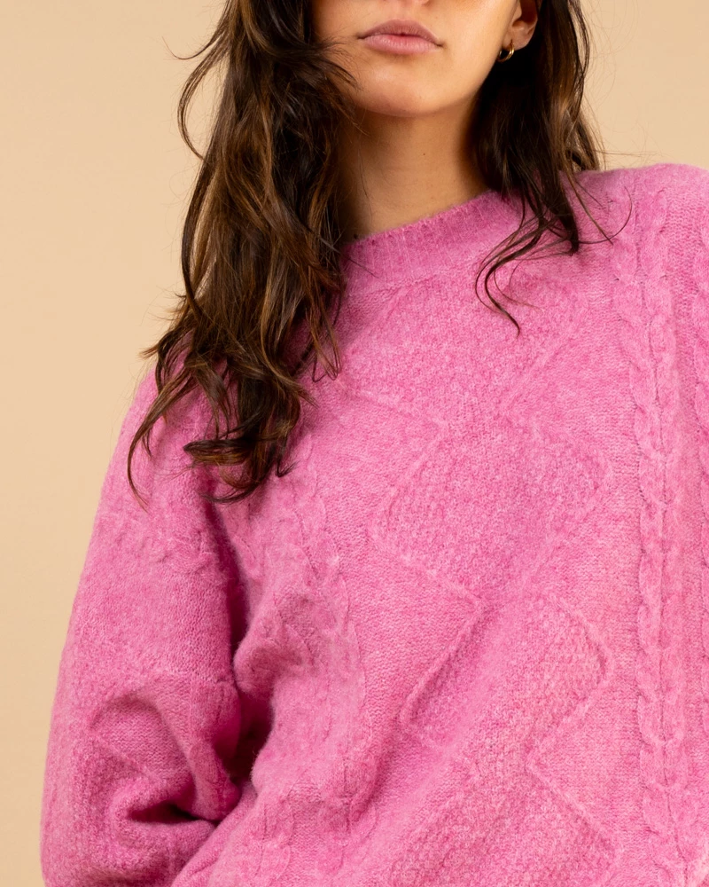 Pull tresse laine