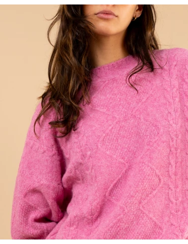 Pull tresse laine