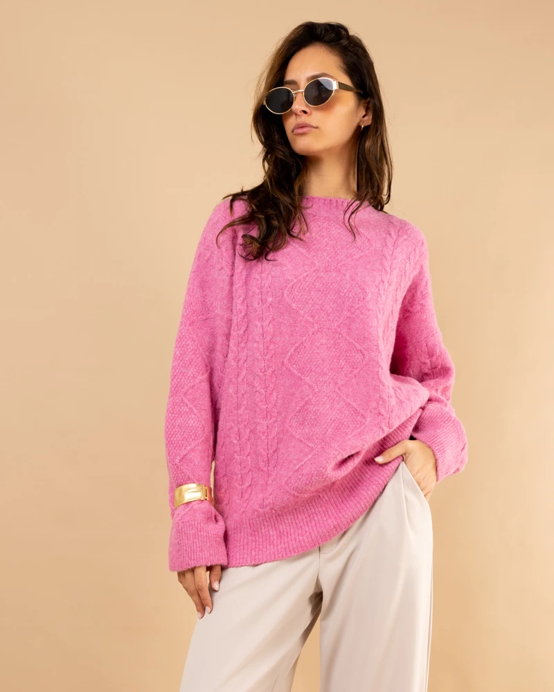 Pull tresse laine