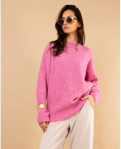 Pull tresse laine