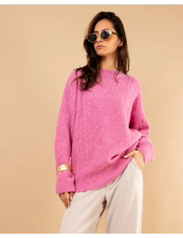 Pull tresse laine