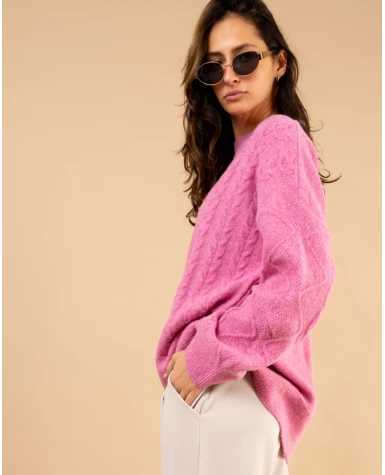 Pull tresse laine