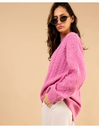 Pull tresse laine