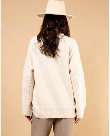 Pull tresse laine