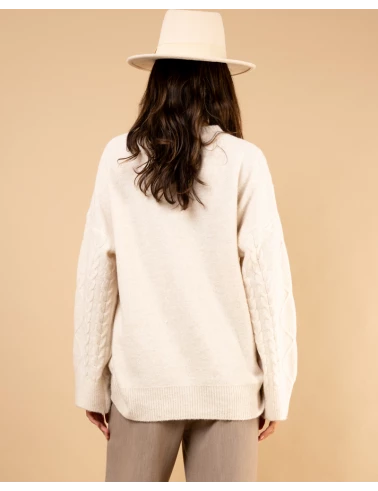 Pull tresse laine