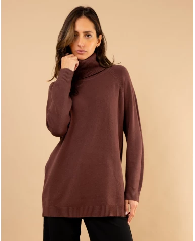 Pull large col roulé