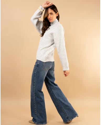 Pull col haut laine