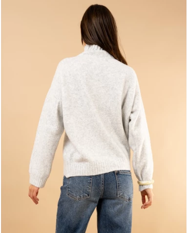 Pull col haut laine